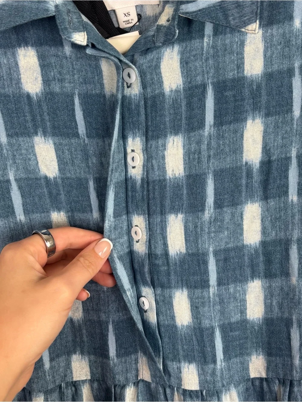 Tuckernuck Pomander Place Blue Ikat Mabel Tiered Maxi Dress Women’s Size XS NWT - Picture 7 of 11